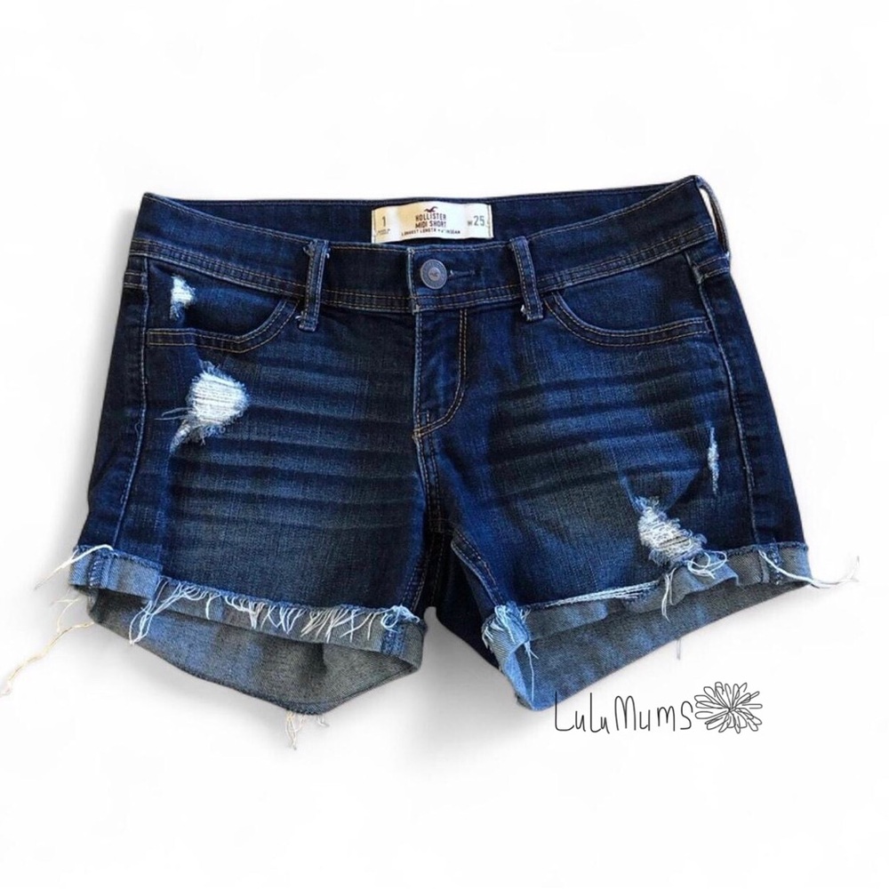 Hollister Denim Shorts Size 1 W25 Distressed NWOT